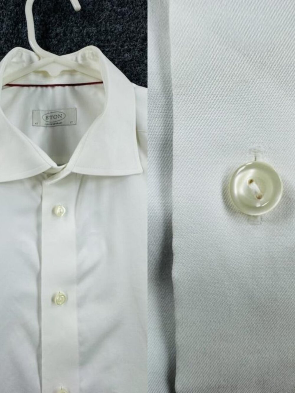 Eton Mens White 17 Contemporary Long Sleeve Shirt Work Solid Business Elegant